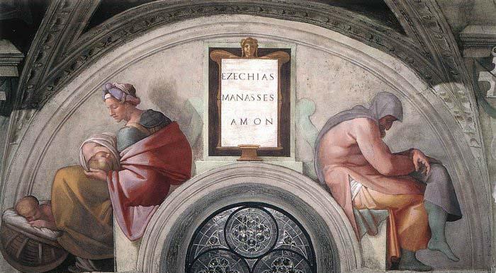 Michelangelo Buonarroti Hezekiah - Manasseh Germany oil painting art